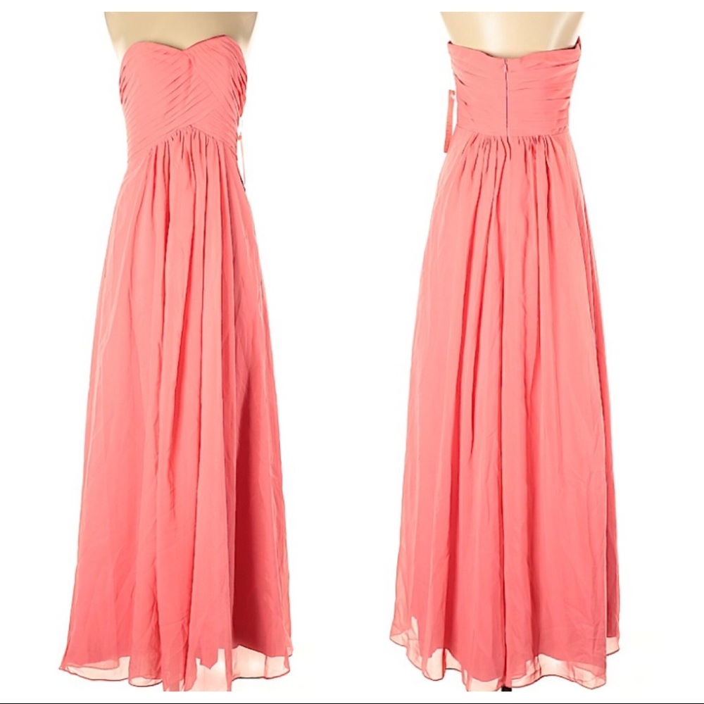 Strapless Chiffon Maxi Bridesmaid Dress